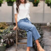 Britton Ivory Ruffle Sleeve Top