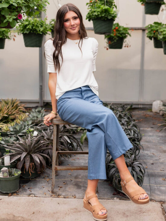 Britton Ivory Ruffle Sleeve Top