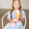 Audra Blue Floral Tiered Little Girl Dress