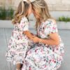 Zoie Pink Floral Tiered Little Girl Dress