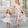 Zoie Pink Floral Tiered Little Girl Dress