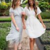 Paedyn White Textured Tie Dress