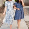 Perla Blue Paisley Pattern Dress