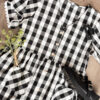Arelie Black Gingham Button Dress