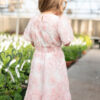 Aubree Pink Floral Little Girls Dress