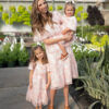 Aubree Pink Floral Little Girls Dress