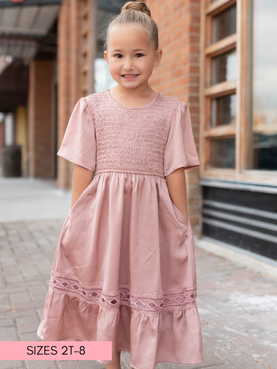 Millie Blush Smocked Little Girl Dress
