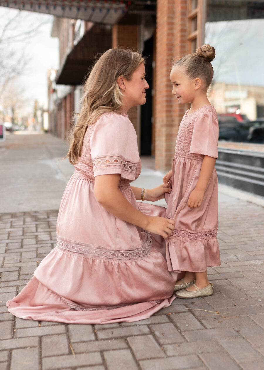 Millie Blush Smocked Little Girl Dress