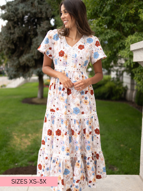 Mina Cream Floral Dress