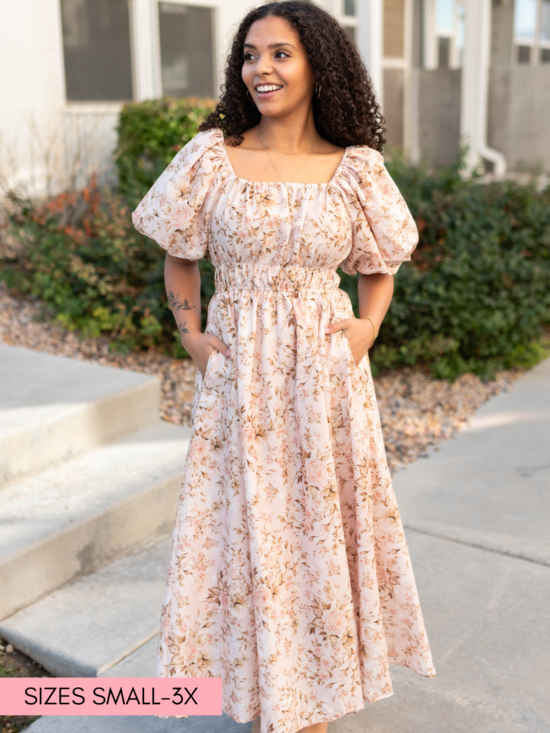 Misty Pink Floral Dress
