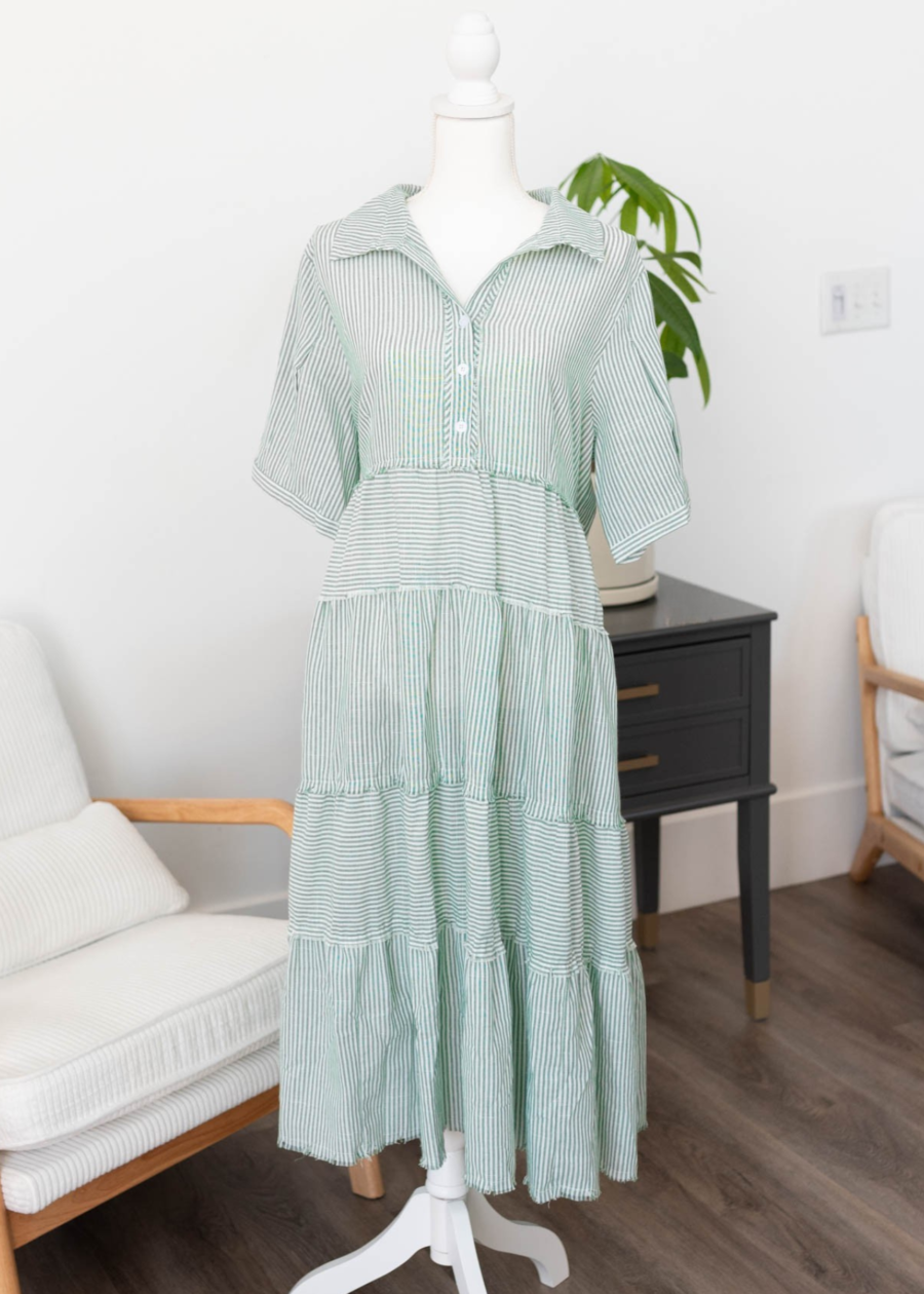 MollyGreenStripeDress.png Molly Green Stripe Dress
