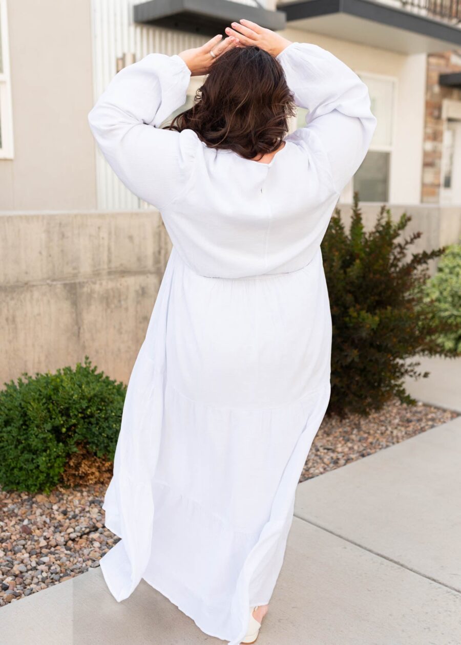 Molly White Embroidered Bodice Dress