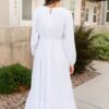 Molly White Embroidered Bodice Dress