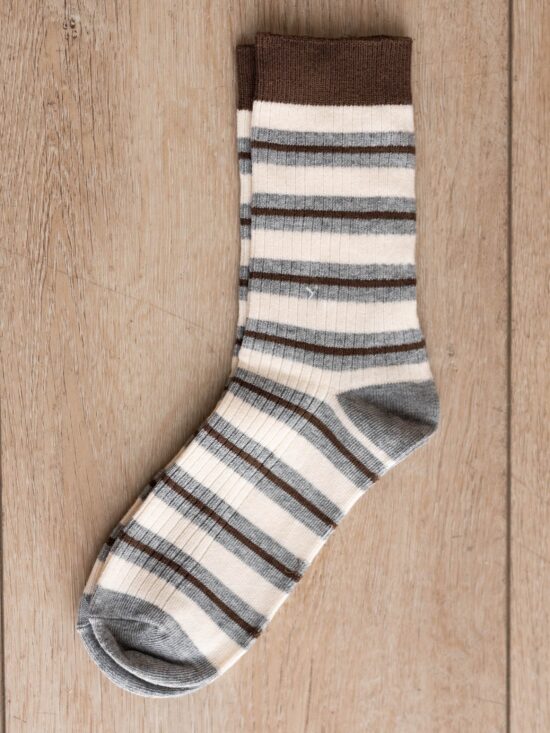 Myla Brown Striped Socks