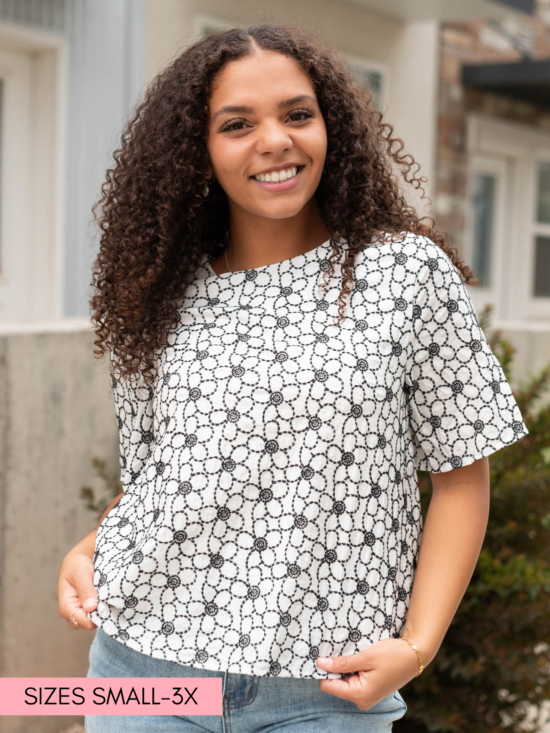 MyraBlackFloralEmbroideredShirt.png Myra Black Floral Embroidered Shirt