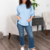 Narissa Blue Textured Pullover