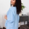 Narissa Blue Textured Pullover