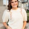 Nora Ivory Embroidered Top