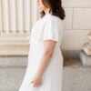 Paedyn White Textured Tie Dress