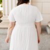 Paedyn White Textured Tie Dress