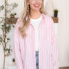 Payton Pink Button Up Top