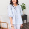 Pemberly Light Blue Striped Top