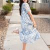 Perla Blue Paisley Pattern Dress