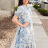 Perla Blue Paisley Pattern Dress