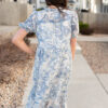 Perla Blue Paisley Pattern Dress