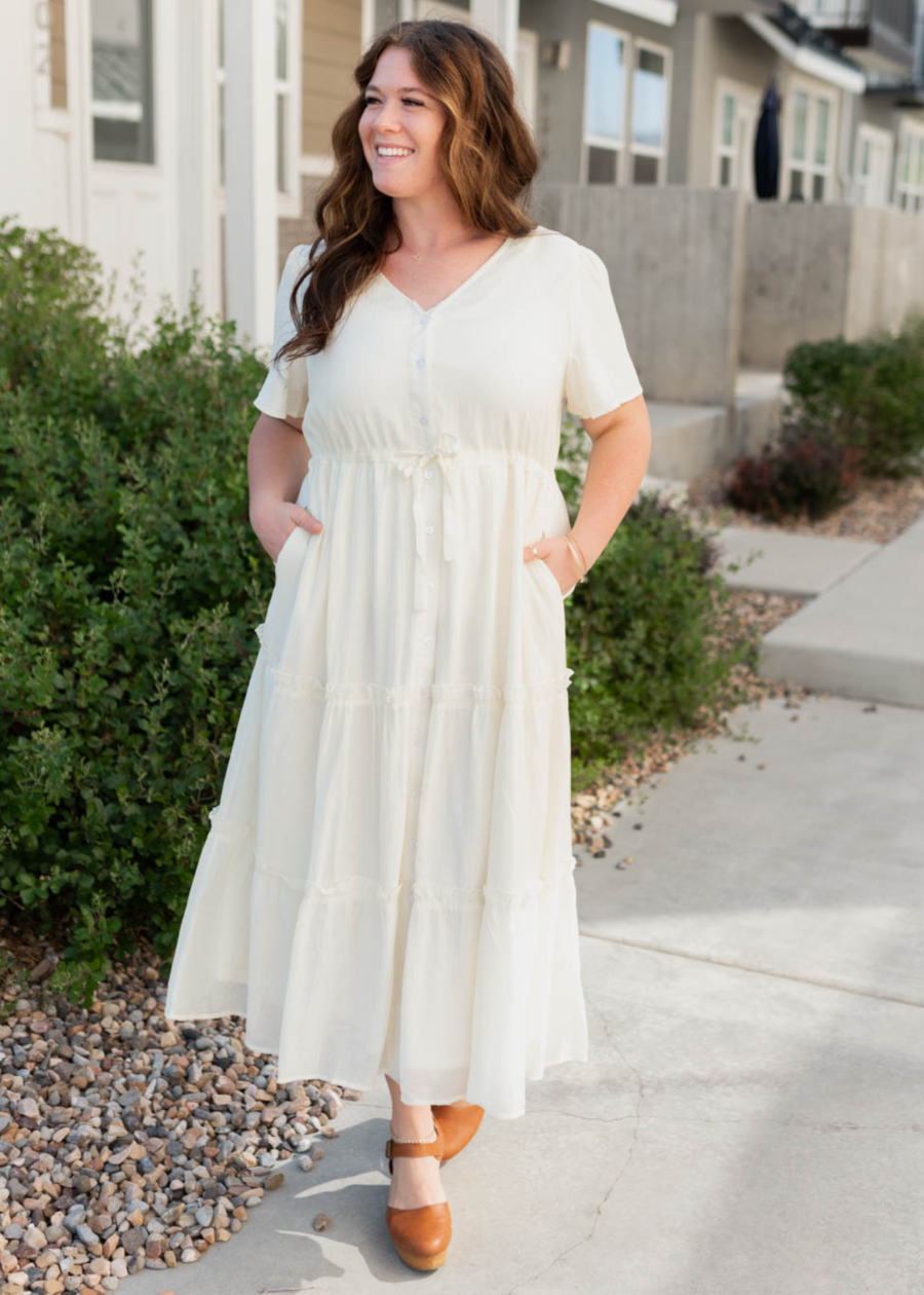 Rebekah Cream Button Down Dress