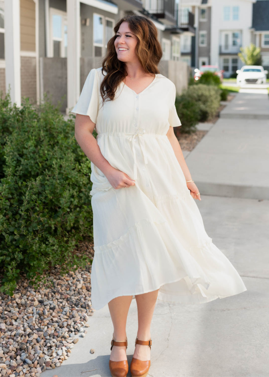 Rebekah Cream Button Down Dress