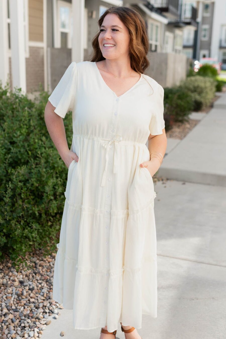 Rebekah Cream Button Down Dress