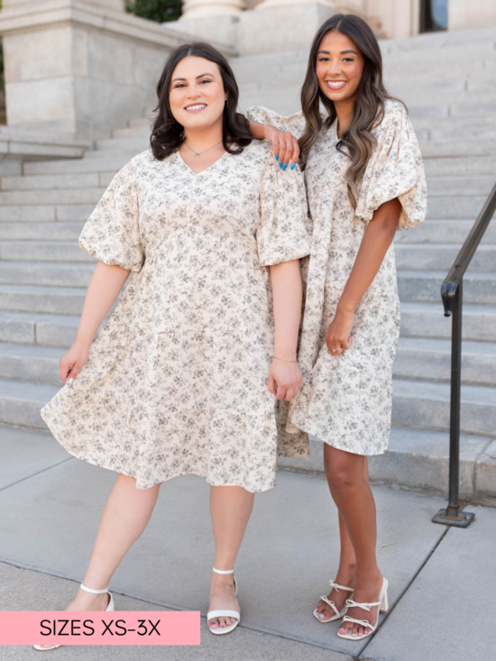 Remie Natural Floral Dress