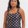 RetroDotSquareNeckS1.jpg Retro Dot Square Neck Tankini Top