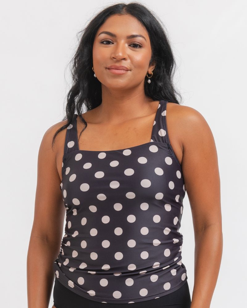 RetroDotSquareNeckS1.jpg Retro Dot Square Neck Tankini Top