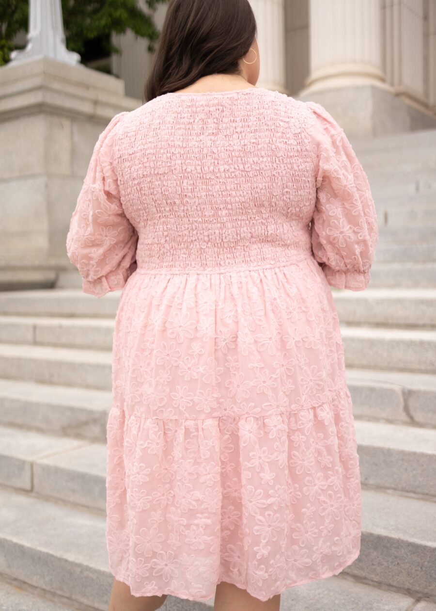 Robin Blush Floral Textured Dress