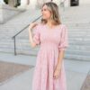 Robin Blush Floral Textured Dress