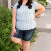 Ruth Blue Textured Top