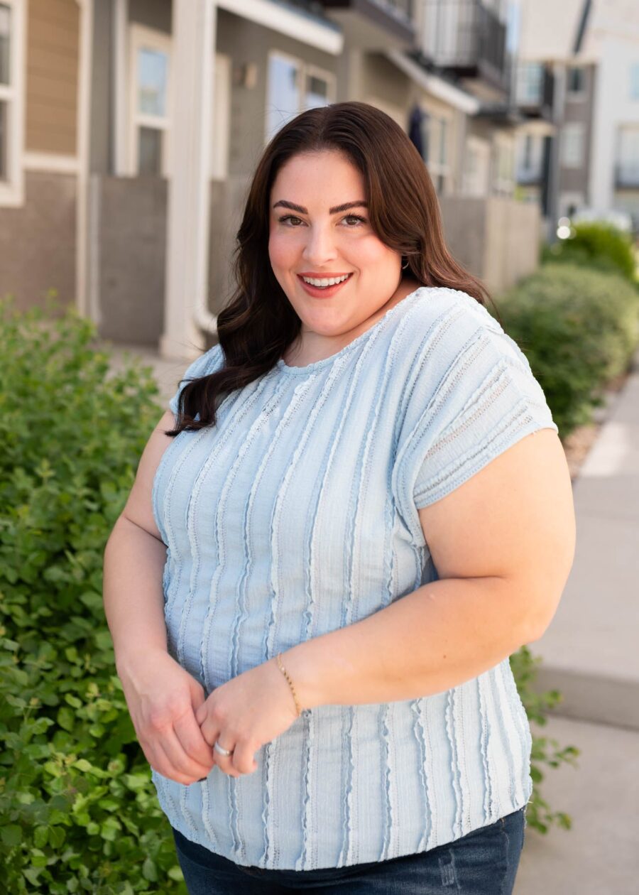 Ruth Blue Textured Top