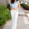 Ruth Blue Textured Top