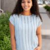 Ruth Blue Textured Top