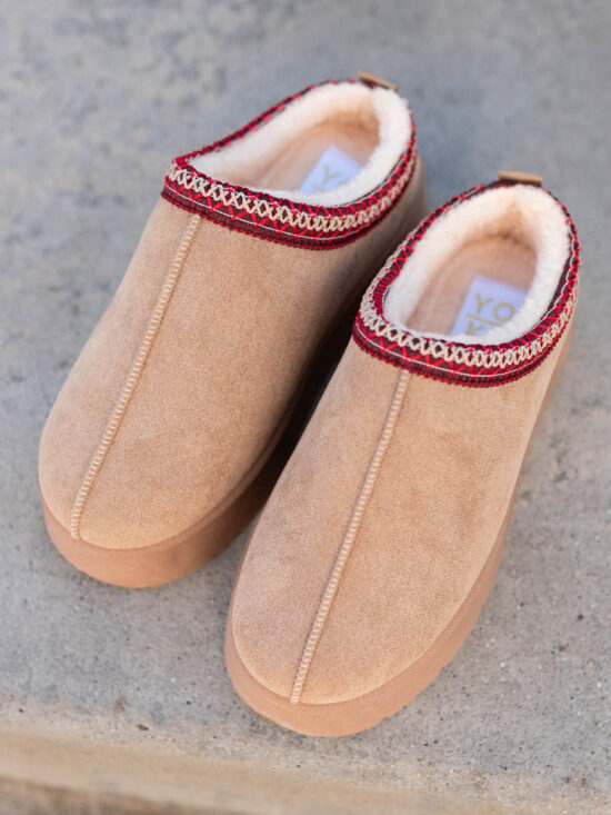 Rylee Beige Platform Clogs