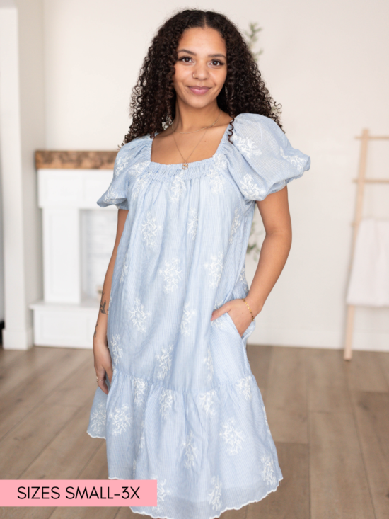 SammyLightBlueEmbroideredDress.png Sammy Light Blue Embroidered Dress