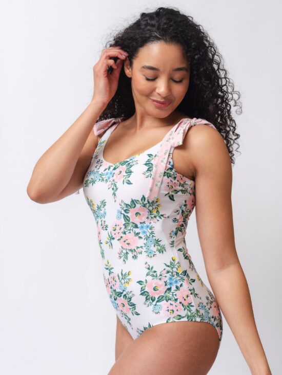 SomersetV-Neck1PS3.jpg Somerset Floral Shoulder Tie V-Neck One-Piece
