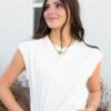 Tara White Short Sleeve Top