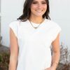 Tara White Short Sleeve Top
