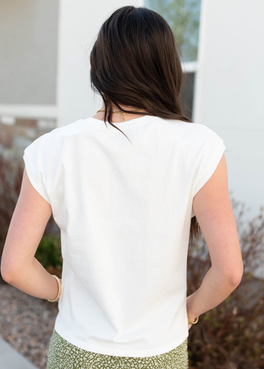 Tara White Short Sleeve Top