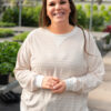 Tessa Beige Striped Pullover