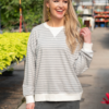 Tessa Grey Striped Pullover