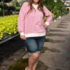 Tessa Pink Striped Pullover